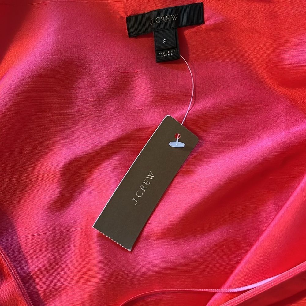New! J. Crew One Shoulder Silk Shantung Top Pink Size 8 NWT - Picture 8 of 15